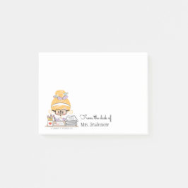 Bloco De Notas Notas pegajosas do professor louras