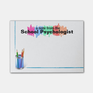 Bloco De Notas Notas pegajosas do psicólogo colorido da escola