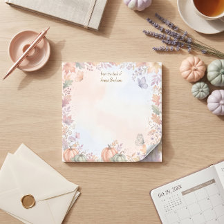 Bloco De Notas Notas Personalizadas de Abóbora de Outono Boho