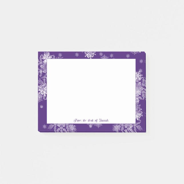 Bloco De Notas Notas personalizadas de flocos de neve de Natal ro (Frente)