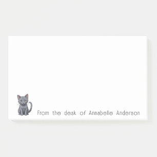 Bloco De Notas Notas Personalizadas de Gato Russo Azul e Bonito