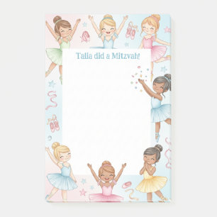 Bloco De Notas Notas personalizadas de Mitzvah do balé Ballerina 