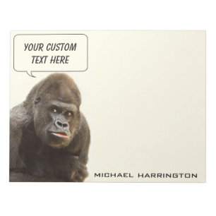 Bloco De Notas Notas personalizadas de nome Funny Gorilla