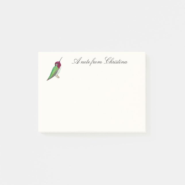 Bloco De Notas Notas personalizadas do Hummingbird da Anna (Frente)