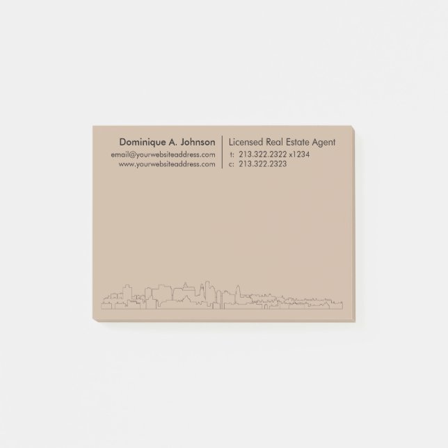 Bloco De Notas Notas Personalizadas do Imobiliário Urbano Pós-Ti® (Frente)