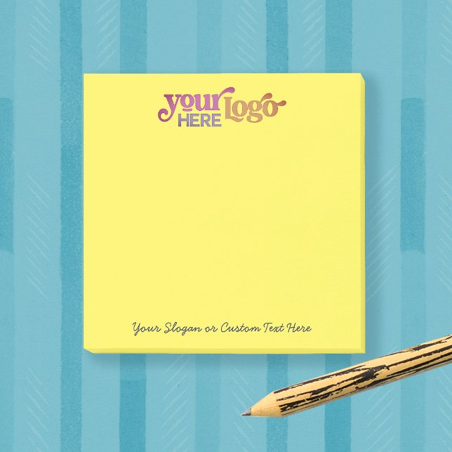 Bloco De Notas Notas personalizadas do Posto 3x3® Business Sticky (Custom Logo 3x3 Post-it® Personalized Sticky Notes Company Small Business Corporate Marketing Ad)