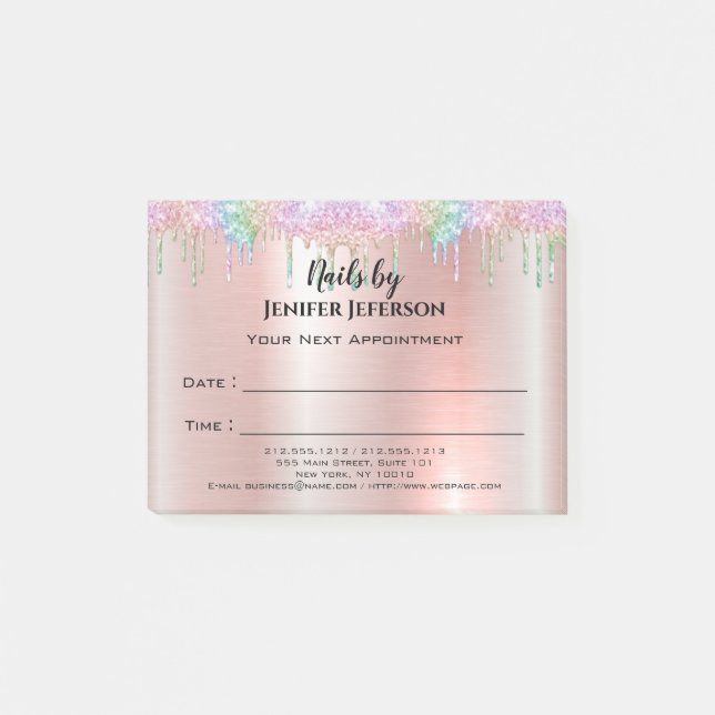 Bloco De Notas Notas pós-it® de compromisso do Unhas (Frente)