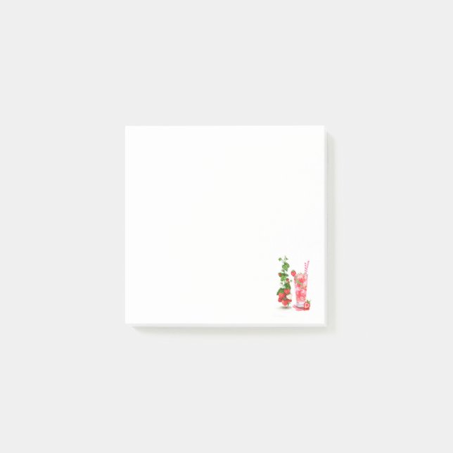 Bloco De Notas Notas pós-it® do Strawberry Drink (Frente)