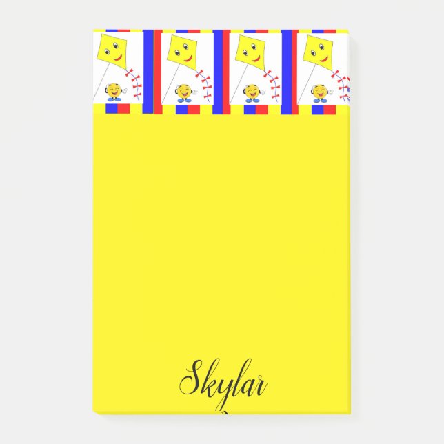 Bloco De Notas Notas Post-it Amarelo Kite (Frente)
