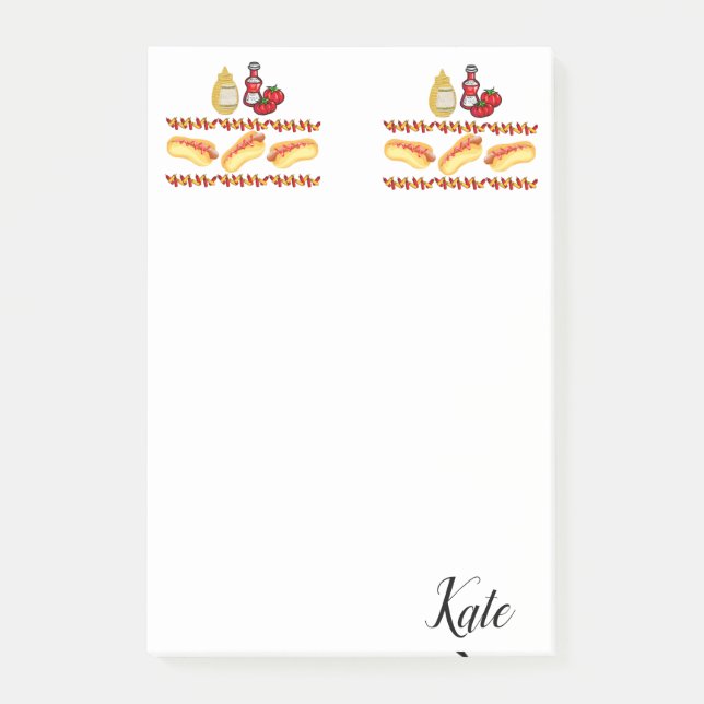 Bloco De Notas Notas Post-it Cachorros-quentes Molho de Tomate Mo (Frente)