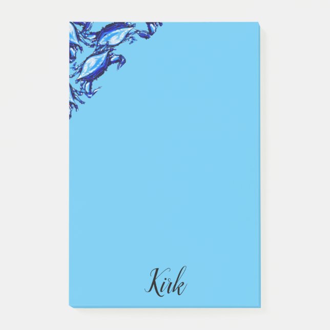 Bloco De Notas Notas Post-it Caranguejos Azuis (Frente)