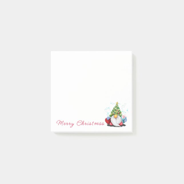 Bloco De Notas Notas Post-it® com Gnome de Natal (Frente)