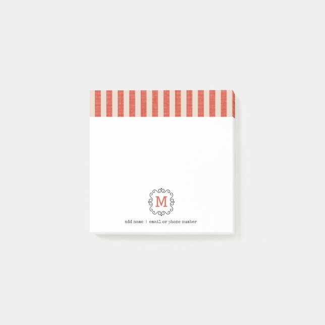 Bloco De Notas Notas Post-it® com Monogramas Personalizados em es (Frente)
