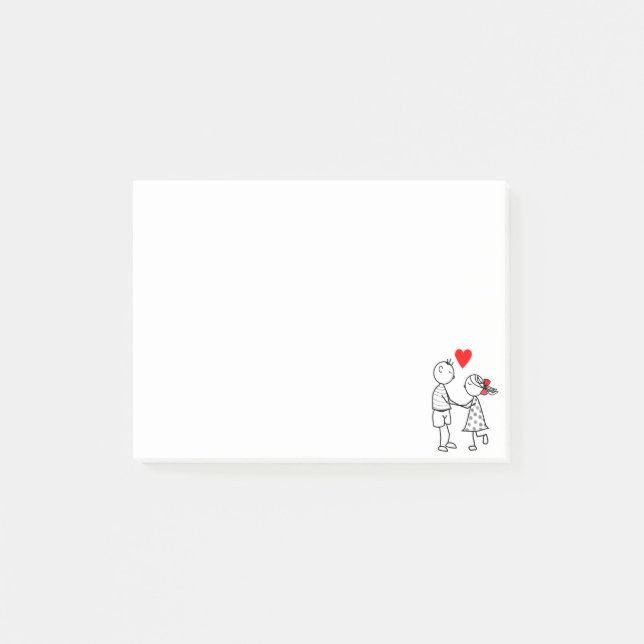 Bloco De Notas Notas Post-it® de Casal Fofo (Frente)
