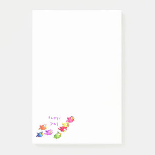 Bloco De Notas Notas Post-it® de Pássaros Coloridos Voadores