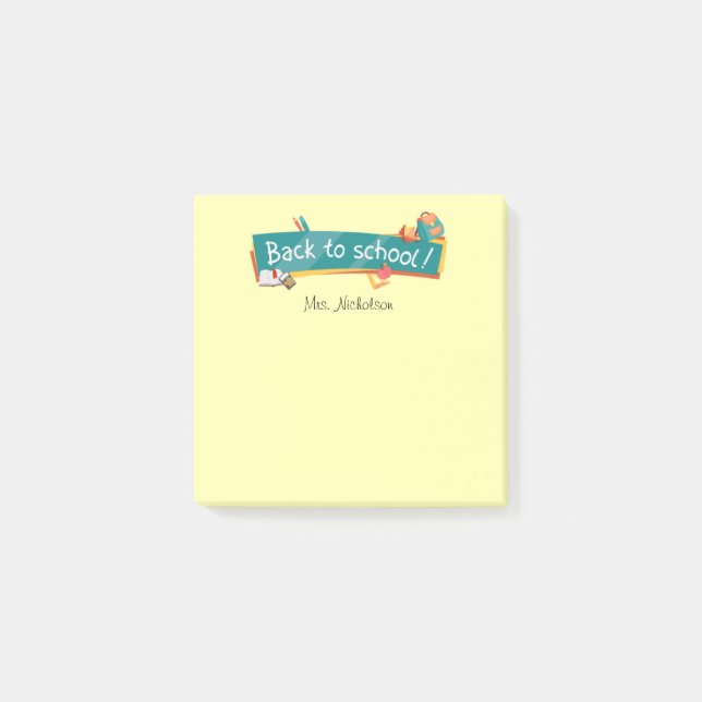 Bloco De Notas Notas Post-it® de Volta às Aulas para Professores (Frente)