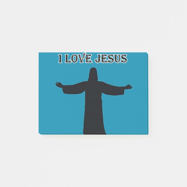 Bloco De Notas Notas Post-It eu amo jesus (Frente)