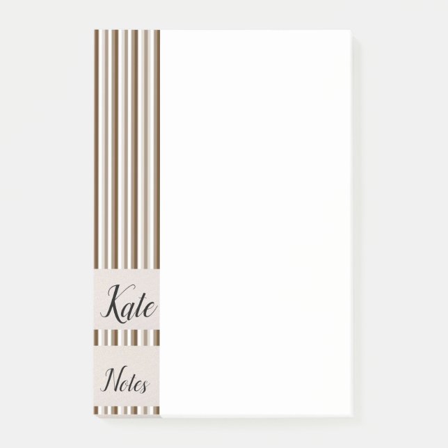 Bloco De Notas Notas Post-it Listras Marrons (Frente)