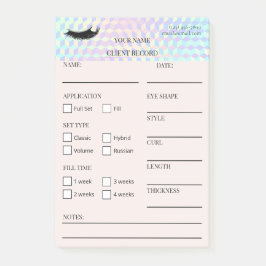 Bloco De Notas Notas Post-it® para Cliente de Cílios Holográficos