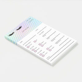 Bloco De Notas Notas Post-it® para Cliente de Cílios Holográficos