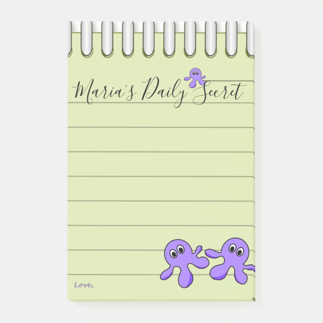 Bloco De Notas Notas Post-it Roxo Polvo (Frente)