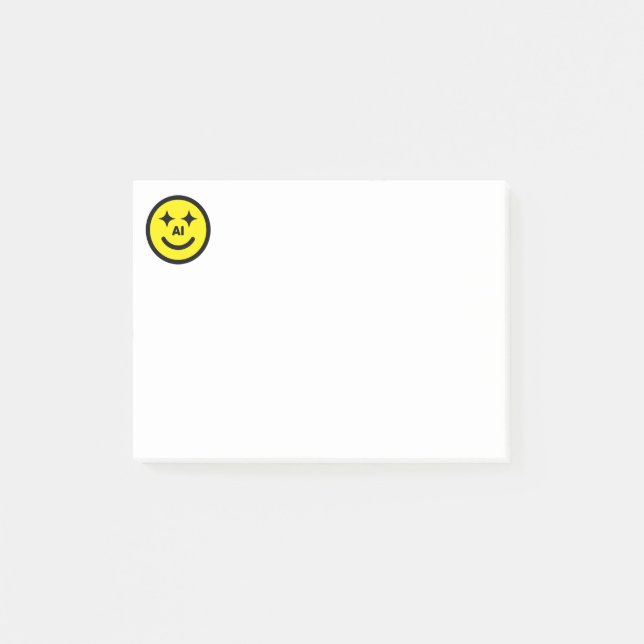 Bloco De Notas Notas Post-it® Smiley Face AI™ (Frente)
