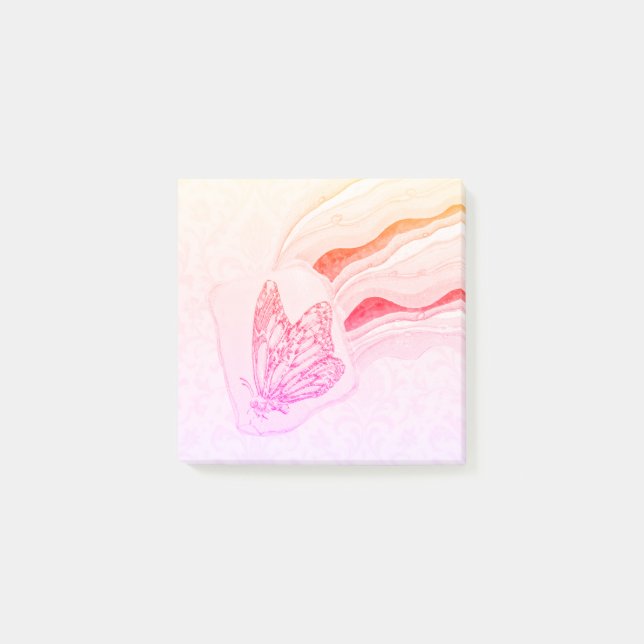 Bloco De Notas Notas Postadas da Borboleta Flutterby (Frente)