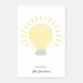 Bloco De Notas Notas Postadas da Lâmpada do Professor