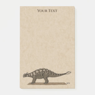 Bloco De Notas Notas Postadas do Dinossauro Cretáceo Ankylosaurus