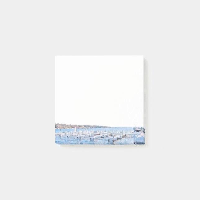 Bloco De Notas Notas Postadas do Lago Genebra Wisconsin (Frente)