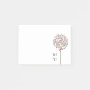 Bloco De Notas Notas Postadas do Lollipop Rosa