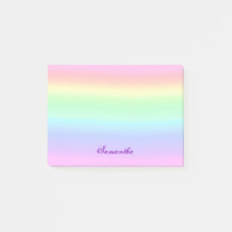 Bloco De Notas Notas Postadas do Pastel Ombre Rainbow