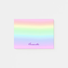 Bloco De Notas Notas Postadas do Pastel Ombre Rainbow