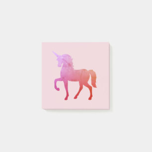 Bloco De Notas Notas Postadas do Unicorn rosa