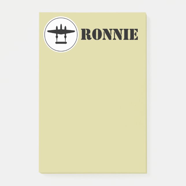 Bloco De Notas Notas Postadas personalizadas P-38 sobre raios no  (Frente)