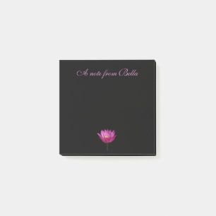 Bloco De Notas Notas Postadas Roxo Waterlily Lotus Black