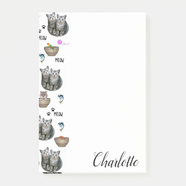 Bloco De Notas Notas postadas Significam Gatos De Gatinhos (Frente)