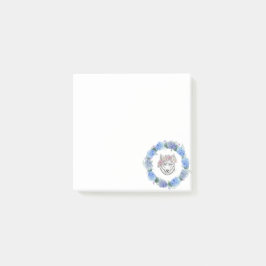 Bloco De Notas Notas Postais do Lobo de Hydrangea Floral Blue