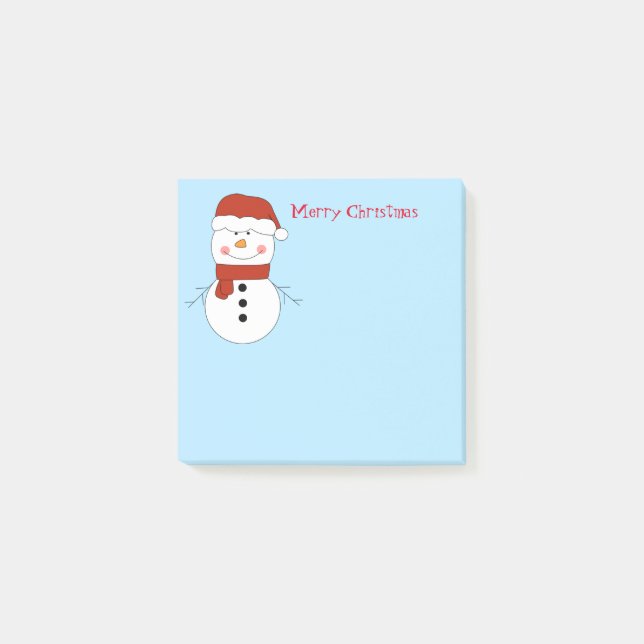 Bloco De Notas Notas Postes de Snowman de Natal (Frente)