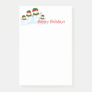 Bloco De Notas Notas Postes de Snowmen de Feriado