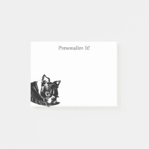 Bloco De Notas Notas Postes personalizadas do Boston Terrier Pupp