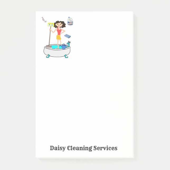 Bloco De Notas Notas Serviços de Limpeza Nota Post-it (Frente)