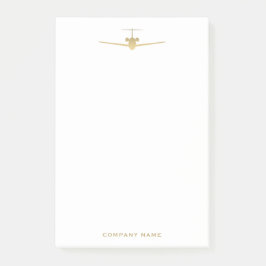 Bloco De Notas Notas sobre aviação Dourada