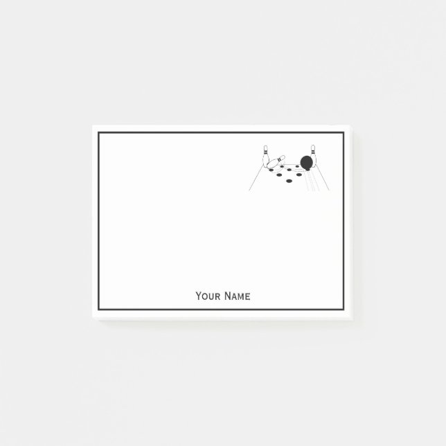 Bloco De Notas Notas sobre Bolas de boliche e pinos esportivos (Frente)