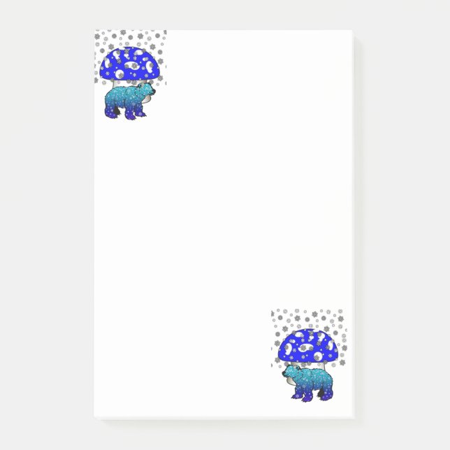 Bloco De Notas Notas Urso Polar Floco de Neve (Frente)