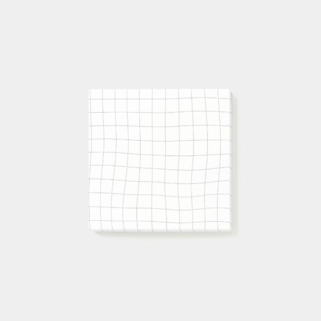 Bloco De Notas Notas Wavy Grid Sticky - Preto e Branco (Frente)