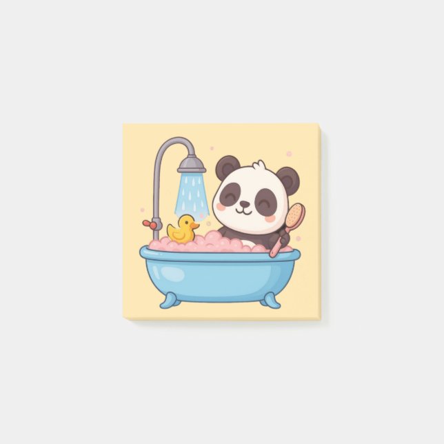 Bloco De Notas Notebook Bathtime de Panda Bonito (Frente)
