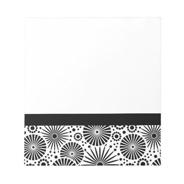 Bloco De Notas Notebook bonito, preto e branco (Frente)