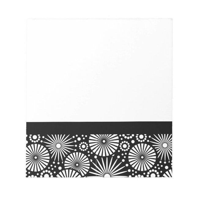 Bloco De Notas Notebook bonito, preto e branco (Frente)