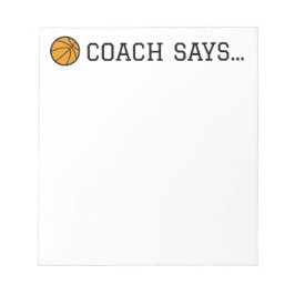 Bloco De Notas Notebook Coach diz basquete 5,5 x 6"